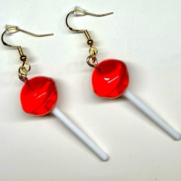 ❣️Red Lollipop Earrings - Picture 1 of 2